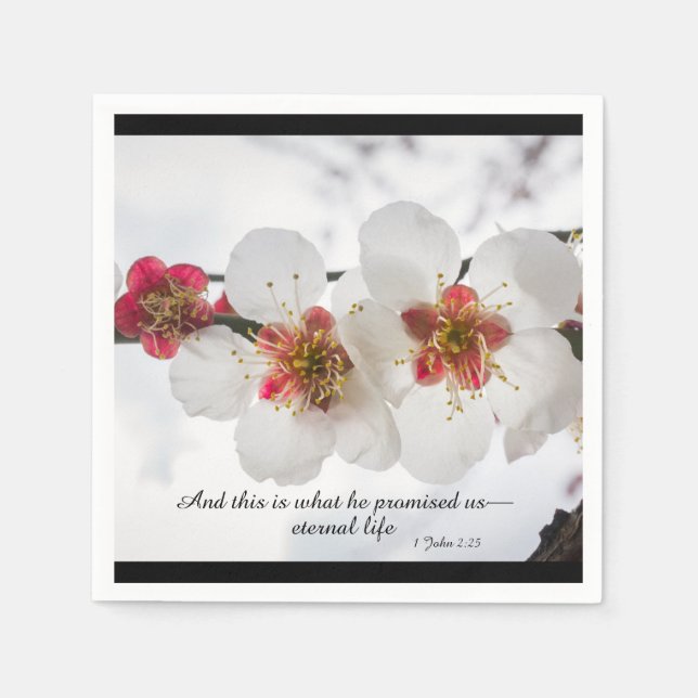 1 Johannes 2:25 Und das ist, was er uns versproche Serviette (Vorderseite)