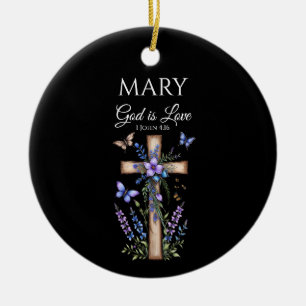 1 Johannes 4:16 Gott ist Liebe – Personalisiert Ch Keramik Ornament