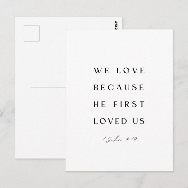 1 Johannes 4:19 Wir Liebe, weil er uns zum ersten  Postkarte (Vorne/Hinten)
