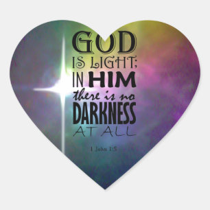 1. John 1:5 Herz-Aufkleber