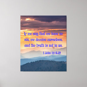 1 John 1:8 Bibelverse KJV Pic Wall Art Leinwanddruck