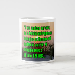 1. John 1:9 WEBU-Tasse Jumbo-Tasse