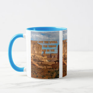 1 John 2:15 KJV Bible Verse Pic Two-Tone Tasse