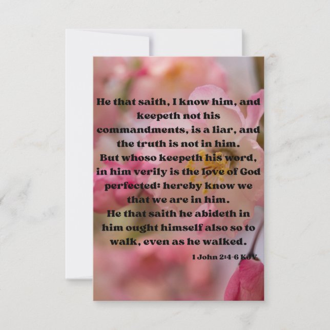 1 John 2:4-6 KJV Bible Scripting Pic Gruß Karte (Vorderseite)
