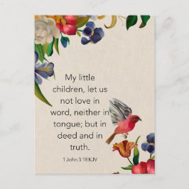 1 John 3:18 KJV Bible Verse Memory Card - Postkart Postkarte