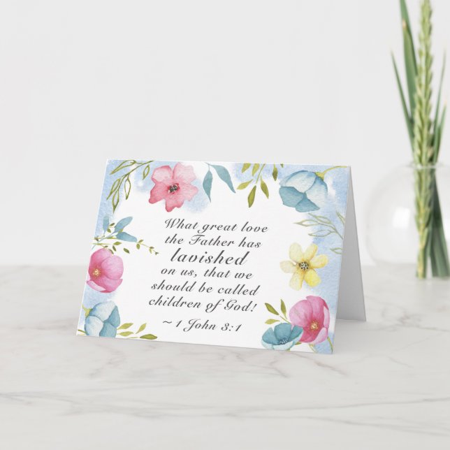 1 John 3:1 Große Liebe, die uns der Vater übergab Karte (Vorderseite)