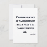 1 John 3:4 KJV Bible Verse Flat Greet Card