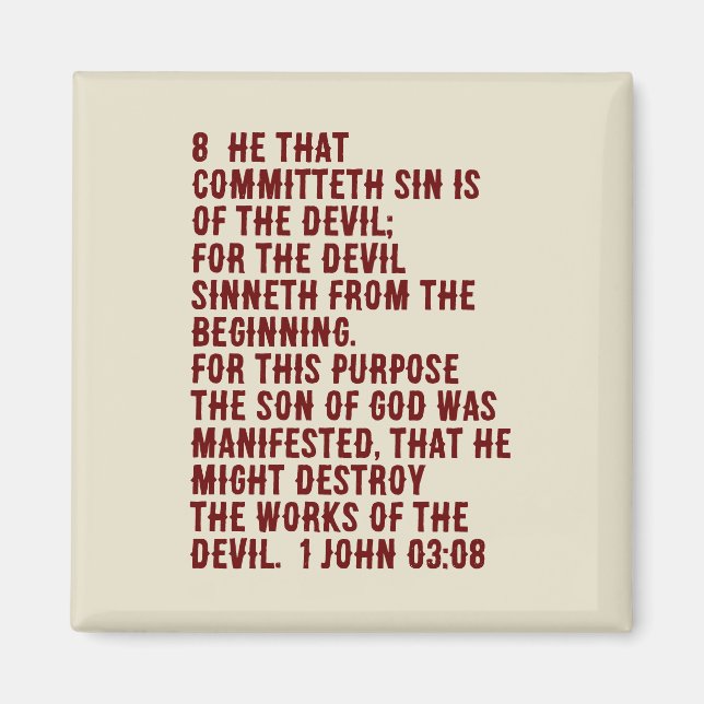 1 John 3:8 (Schrift) Magnet (Vorne)