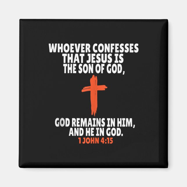 1 John 4_15 Bible Verses Scripture Tank Top Magnet (Vorne)