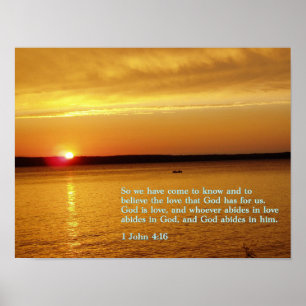 1 John 4:16 Sonnenuntergang Poster