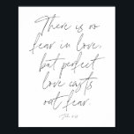 1 John 4:18 Script Poster<br><div class="desc">Es gibt keine Angst in der Liebe,  aber eine perfekte Liebe lässt Angst ausbrechen. -1 John 4:18</div>