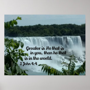 1 John 4:4 Greater is He that is in you Poster