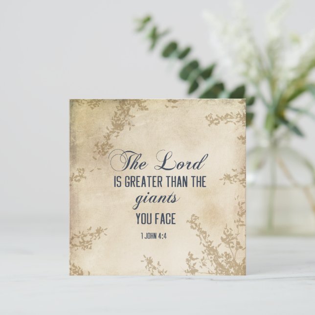 1 John 4 Wer in dir ist, ist eine größere Bibelkar (Stehend Vorderseite)