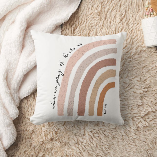 1 John 5:15 - Boho Rainbow Kissen (Decke)