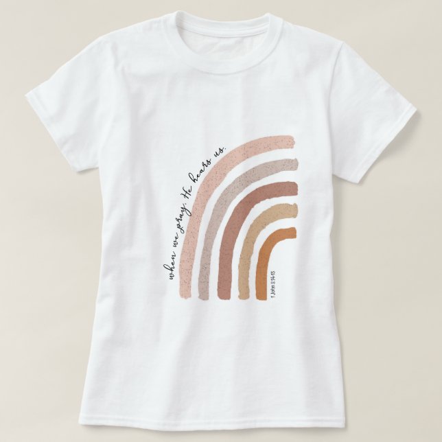 1 John 5:15 - Boho Rainbow T-Shirt (Design vorne)