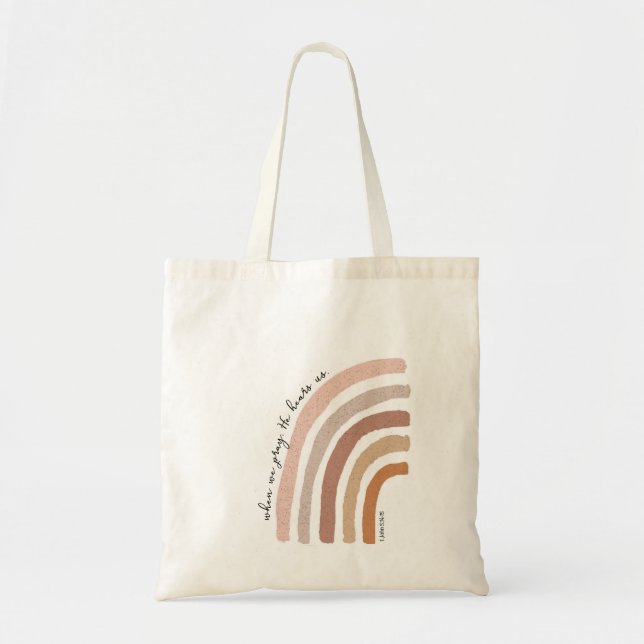 1 John 5:15 - Boho Rainbow Tragetasche (Vorne)