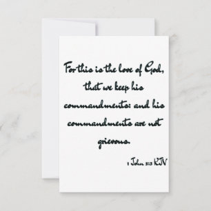 1 John 5:3 KJV Bible Verse Flat Greet Card Karte