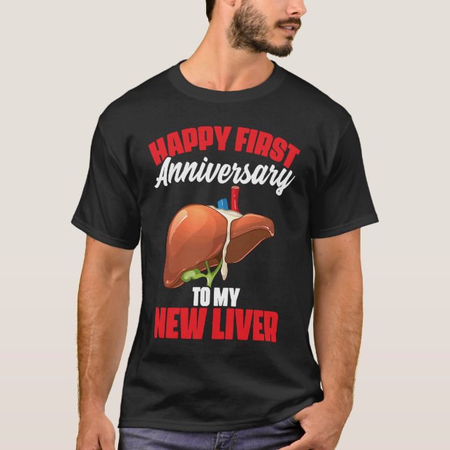 1. Jubiläum Lebertransplantation Empfänger Survivo T-Shirt (Vorderseite)