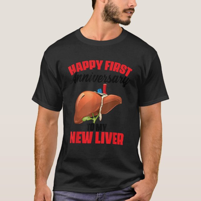 1. Jubiläum Lebertransplantation Empfänger Survivo T-Shirt (Vorderseite)