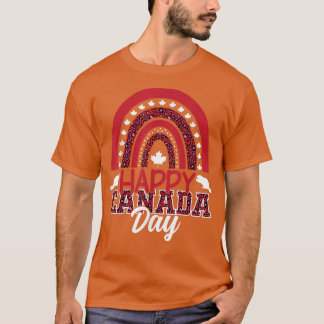 1. Juli Happy Canada Day Rainbow Niedlich Leopard  T-Shirt