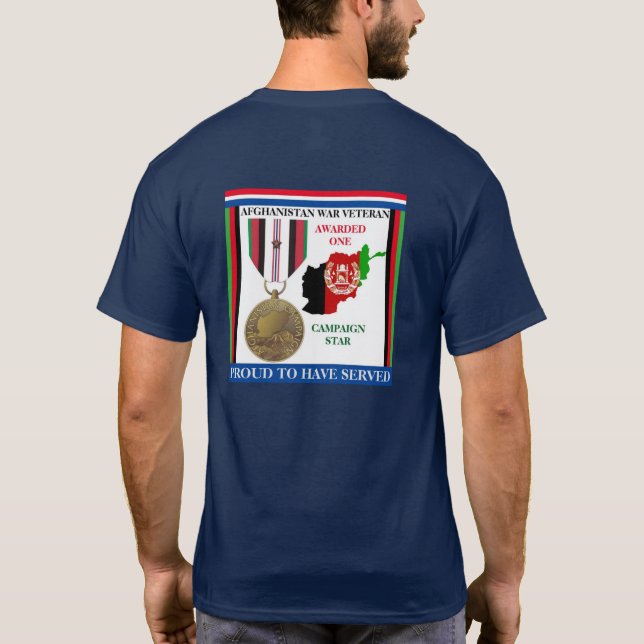 1 KAMPAGNSTAR AFGHANISTAN KRIEG VETERAN T-Shirt (Rückseite)