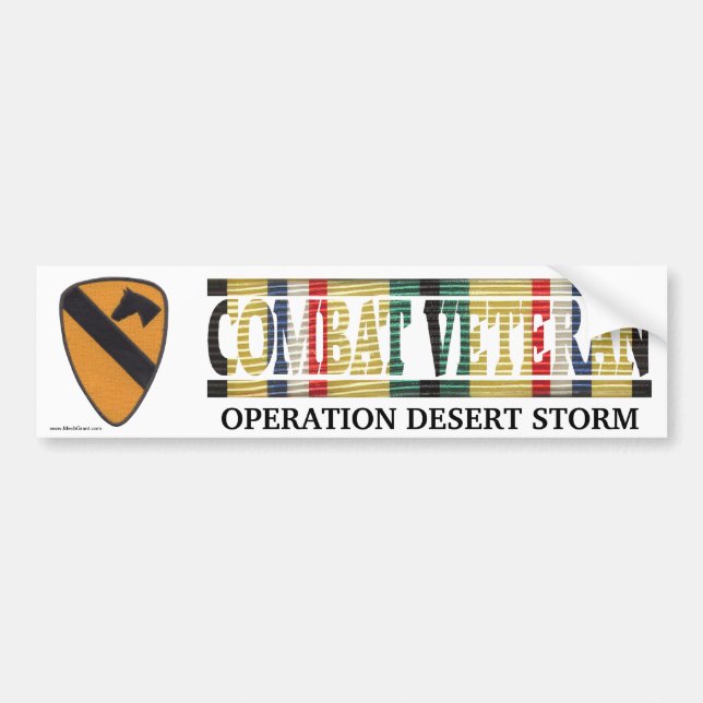 1. Kavallerie Div. SWA Combat Veteran Sticker Autoaufkleber (Vorne)