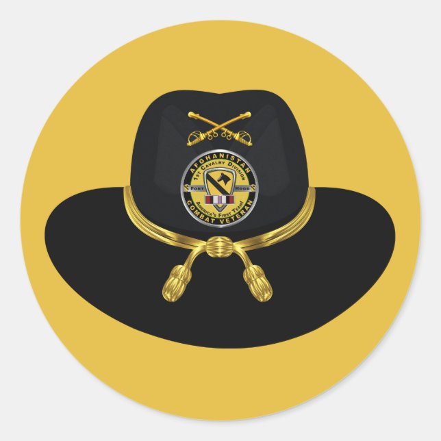1. Kavallerieabteilung Afghanistan Veteran Runder Aufkleber (Vorderseite)