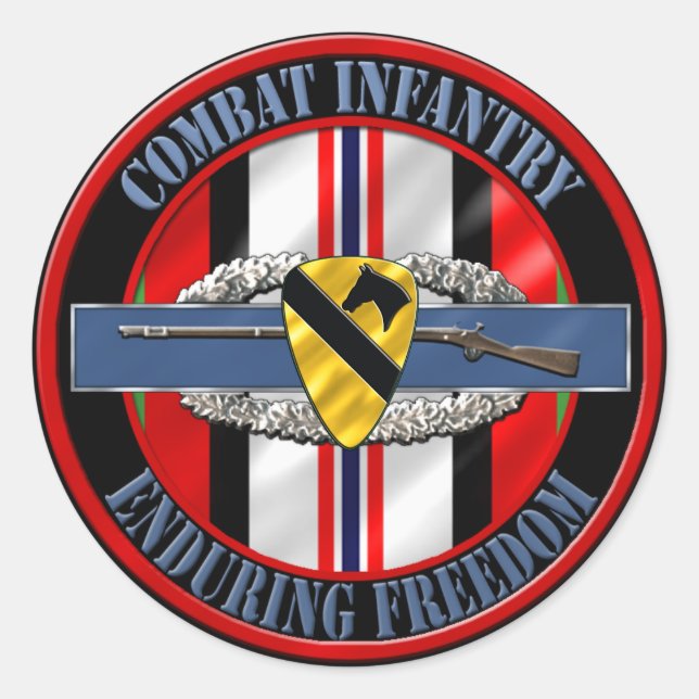 1. Kavallerieabteilung Infanterie OEF Runder Aufkleber (Vorderseite)