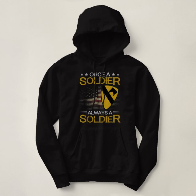 1. Kavallerieabteilung Veteran immer Soldat Mili Hoodie (Design vorne)