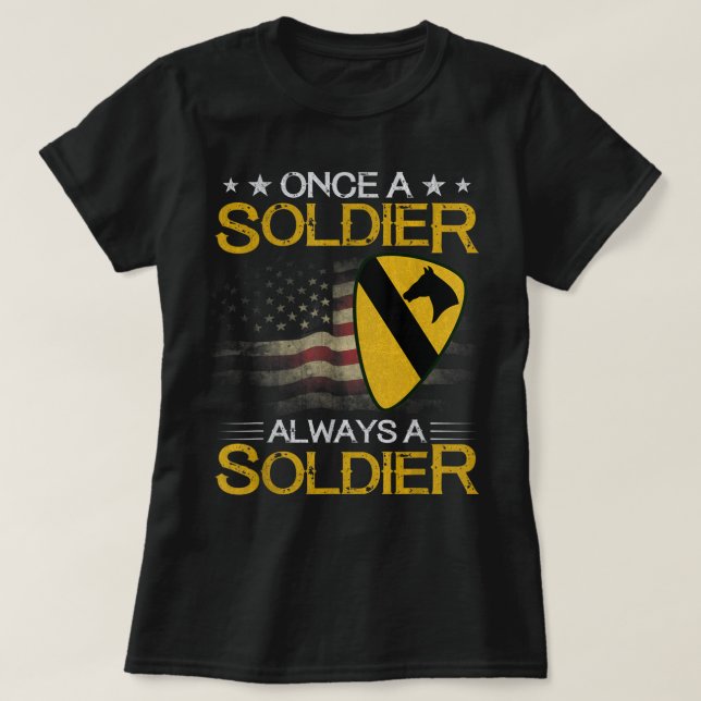 1. Kavallerieabteilung Veteran immer Soldat Mili T-Shirt (Design vorne)