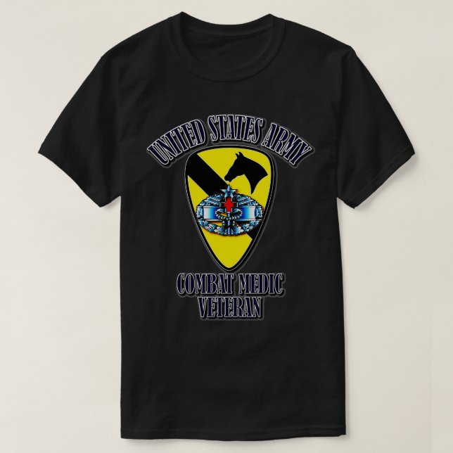 1. Kavalleriedivision Combat Medic Veteran T-Shirt (Design vorne)