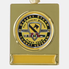 1. Kavalleriedivision Desert Storm Veteran Banner-Ornament Gold