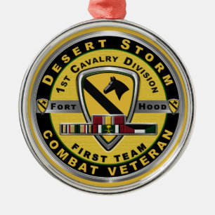 1. Kavalleriedivision Desert Storm Veteran Ornament Aus Metall