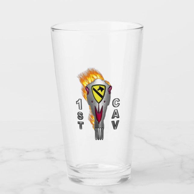 1. Kavalleriedivision Flaming Skull Glas (Vorderseite)