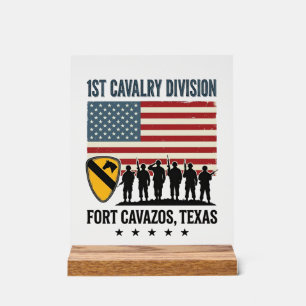 1. Kavalleriedivision Fort Hood Vintage Militär-Sh Acrylschild