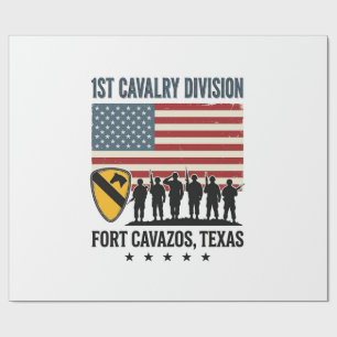 1. Kavalleriedivision Fort Hood Vintage Militär-Sh Geschenkpapier