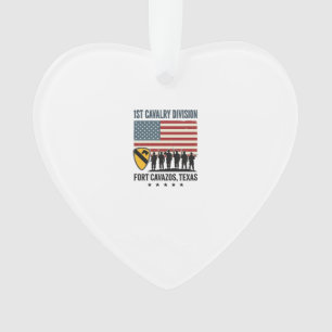 1. Kavalleriedivision Fort Hood Vintage Militär-Sh Ornament