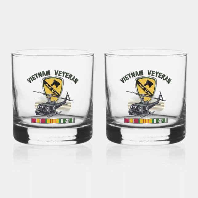 1. Kavalry Division Vietnam Air Cav Whiskyglas (Vorderseite)