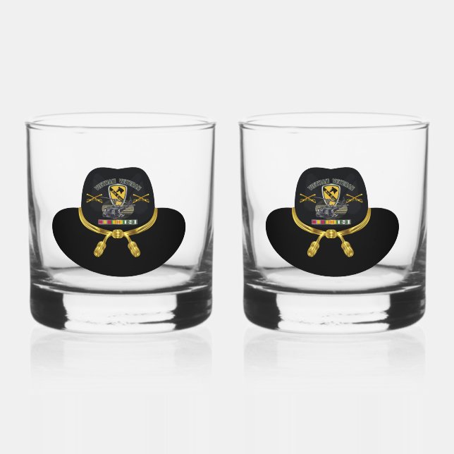 1. Kavalry Division Vietnam Air Cav Whiskyglas (Vorderseite)