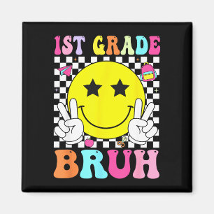 1. Klasse bruh Retro-Lächeln Gesicht zurück zur Sc Magnet