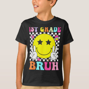 1. Klasse bruh Retro-Lächeln Gesicht zurück zur Sc T-Shirt