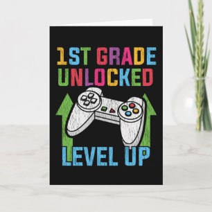 1. Klasse freigeschalteter Gamer-Back-to-School-Vi Karte