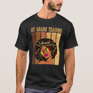 1. Klasse Lehrer Afro American Black Hist T-Shirt