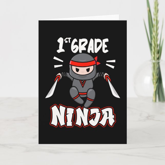 1. Klasse Ninja Schule Kinder Einschulung Kinder G Karte (Vorderseite)