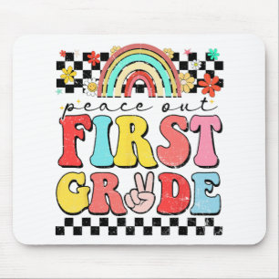 1. Klasse Retro Groovy Happy letzten Tag von Schoo Mousepad