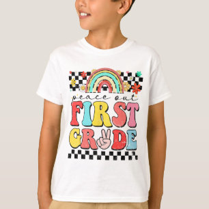 1. Klasse Retro Groovy Happy letzten Tag von Schoo T-Shirt