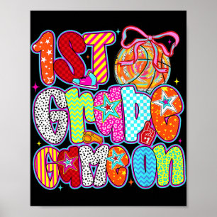 1. Klasse Spiel auf Basketball Sport Boys Kinder z Poster