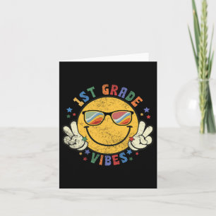 1. Klasse Vibes Happy Face Smile Geschenk zurück S Karte