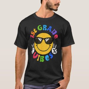 1. Klasse Vibes Happy Face Smile Geschenk zurück S T-Shirt