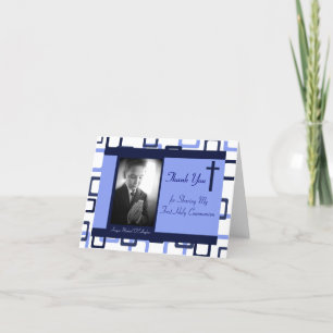 1. Kommunion danken Ihnen - Junge Dankeskarte